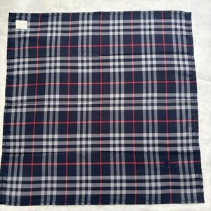 BURBERRYS of London Scarf Handkerchief Nova Check Cotton Navy Blue Fashion 18.5"